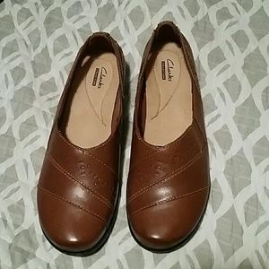 Brown Clarks collection shoes